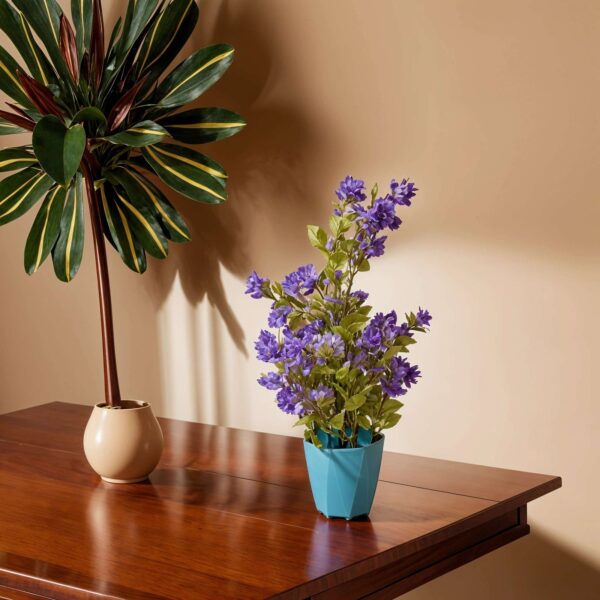 Wild Artificial Flower Plants With Cute Hexa Pot Faux Flower Plant For Home Office Décor Tabletop And Desk Decoration Artificial Flower For Balcony Indoor Décor (RV-AP2) - Image 3